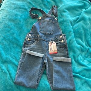 Levi's Classic Blue girls girlfriend overalls
